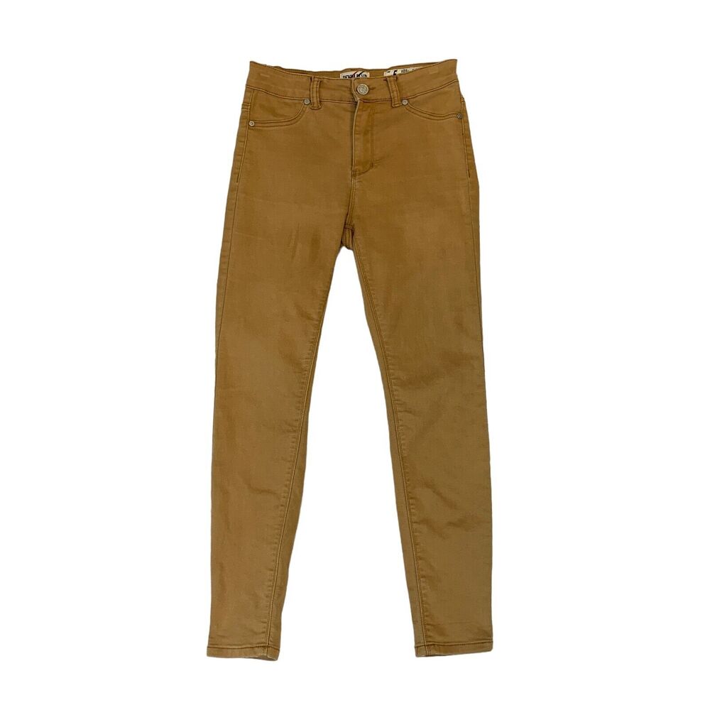 Denim Blvd Skinny Jeans Womens Junior 5 Pecan Faux Front Pockets High Rise